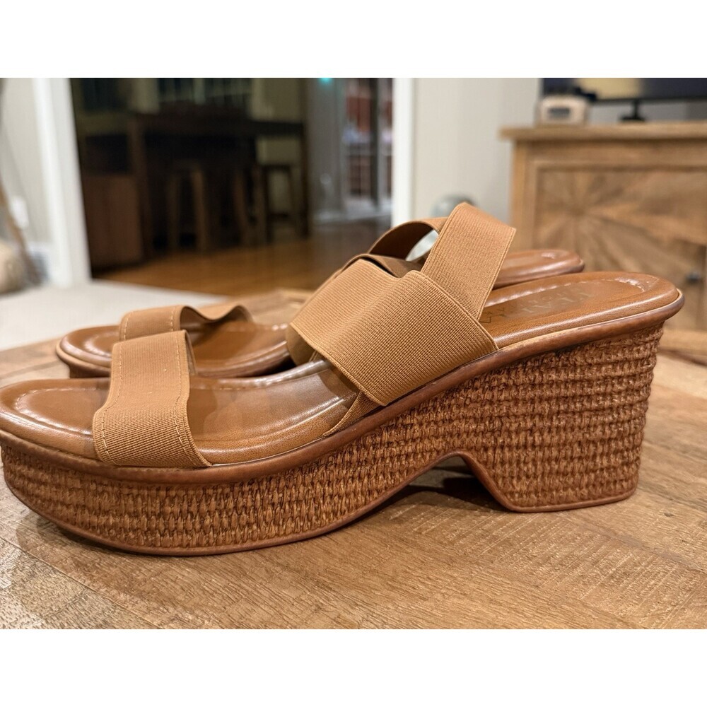 Italian Shoemakers Womens Size 10 Brown Platform Wedge Sandals Made in Italy - Picture 3 of 11